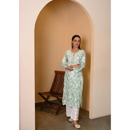 House Of Chikankari Fabiha Chikankari Mulmul Straight Kurta