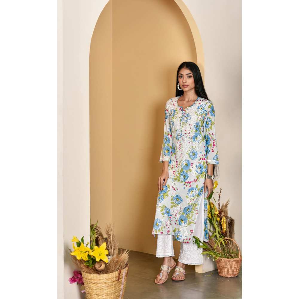 House Of Chikankari Iyada Chikankari Mulmul Straight Kurta