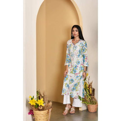 House Of Chikankari Iyada Chikankari Mulmul Straight Kurta