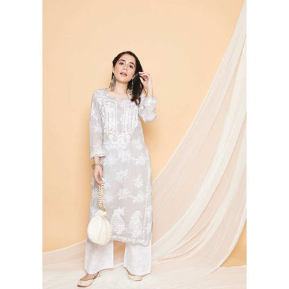 House Of Chikankari Tamara Chikankari Mulmul Straight Kurta