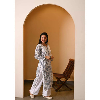 House Of Chikankari Fabiha Chikankari Mulmul Straight Kurta