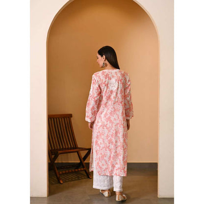 House Of Chikankari Fabiha Chikankari Mulmul Straight Kurta