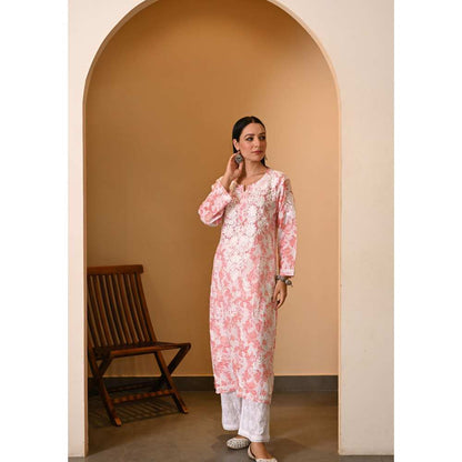 House Of Chikankari Fabiha Chikankari Mulmul Straight Kurta