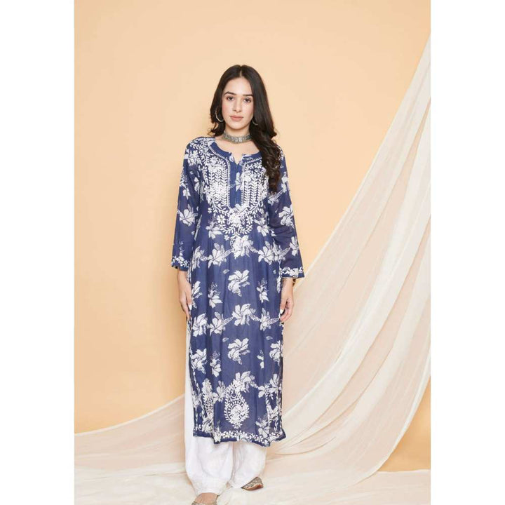 House Of Chikankari Tamara Chikankari Mulmul Straight Kurta