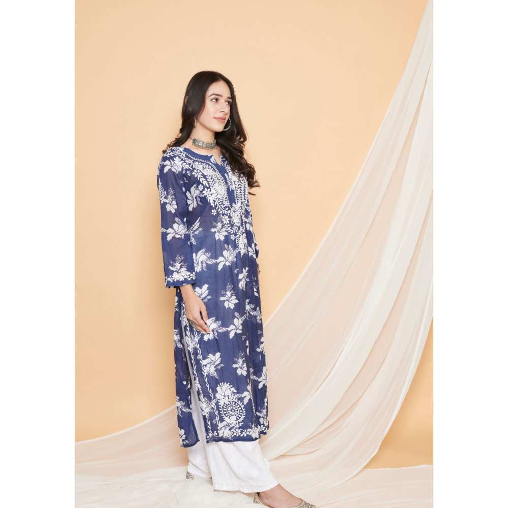 House Of Chikankari Tamara Chikankari Mulmul Straight Kurta