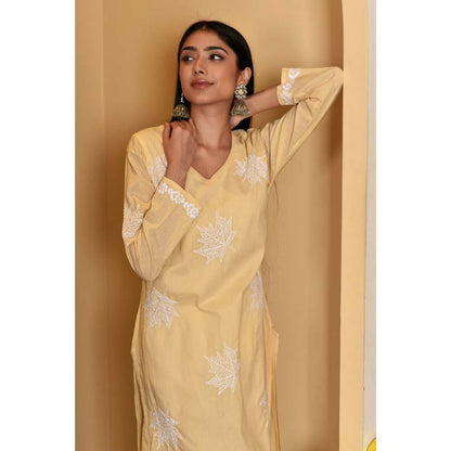 House Of Chikankari Adib Chikankari Cotton Straight Kurta