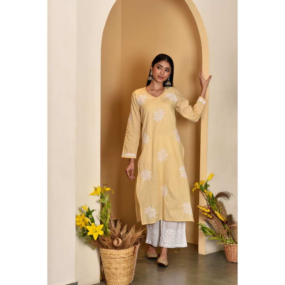 House Of Chikankari Adib Chikankari Cotton Straight Kurta