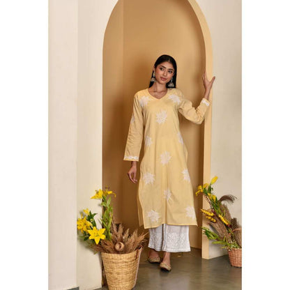 House Of Chikankari Adib Chikankari Cotton Straight Kurta