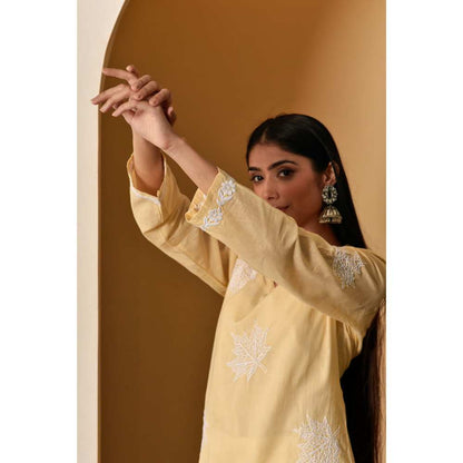 House Of Chikankari Adib Chikankari Cotton Straight Kurta