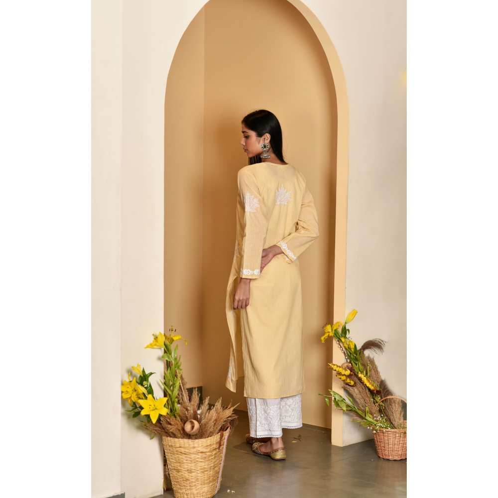 House Of Chikankari Adib Chikankari Cotton Straight Kurta