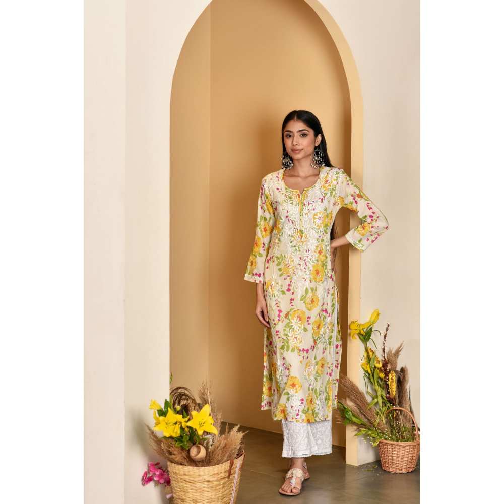 House Of Chikankari Iyada Chikankari Mulmul Straight Kurta