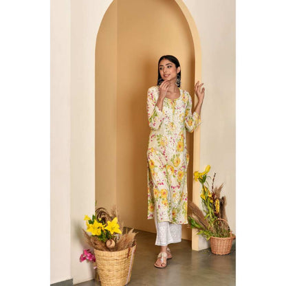House Of Chikankari Iyada Chikankari Mulmul Straight Kurta