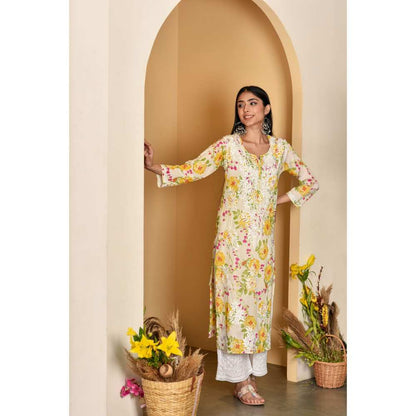 House Of Chikankari Iyada Chikankari Mulmul Straight Kurta