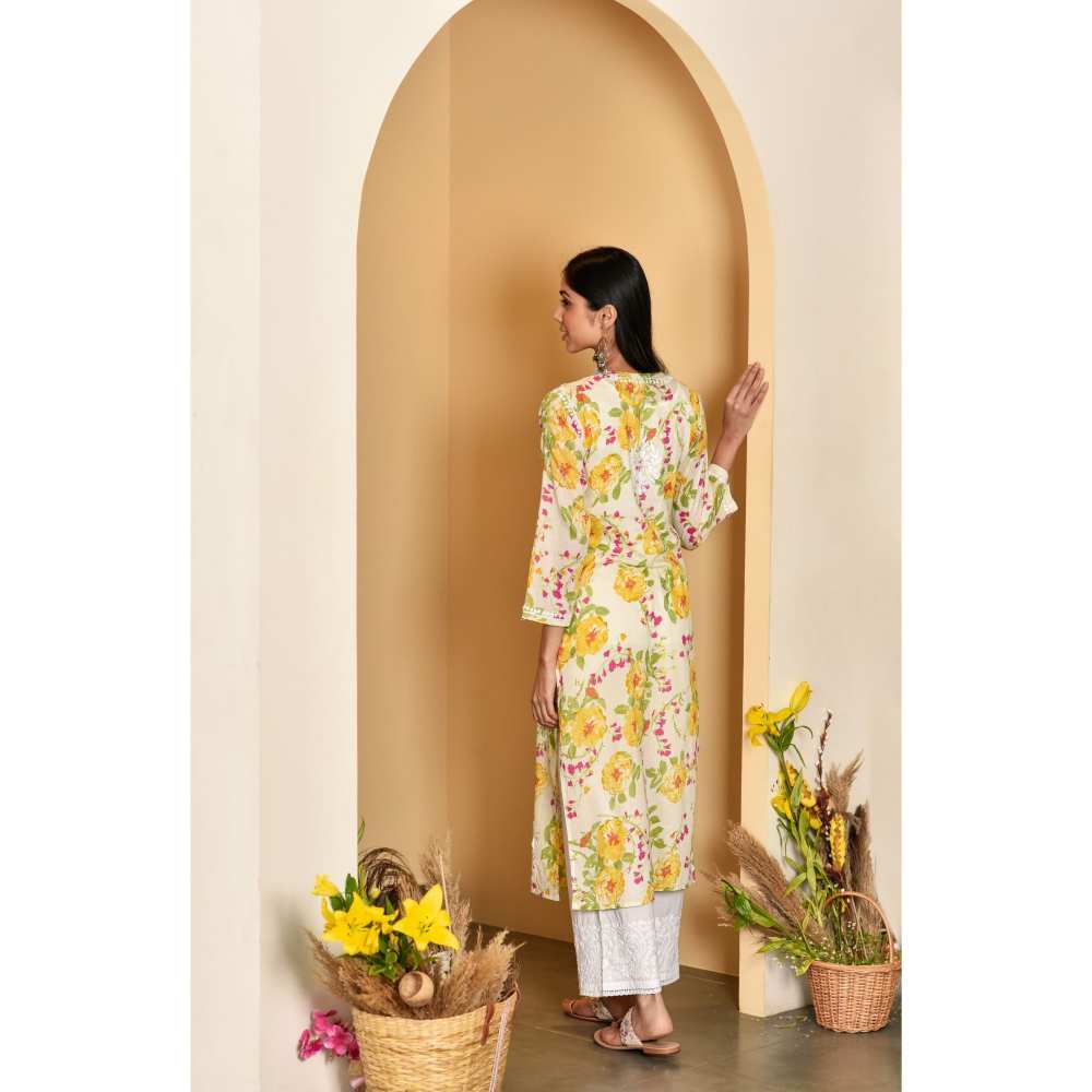 House Of Chikankari Iyada Chikankari Mulmul Straight Kurta