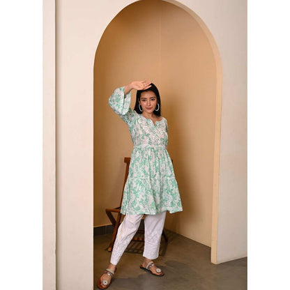 House Of Chikankari Fabiha Chikankari Mulmul Anarkali Short Kurta