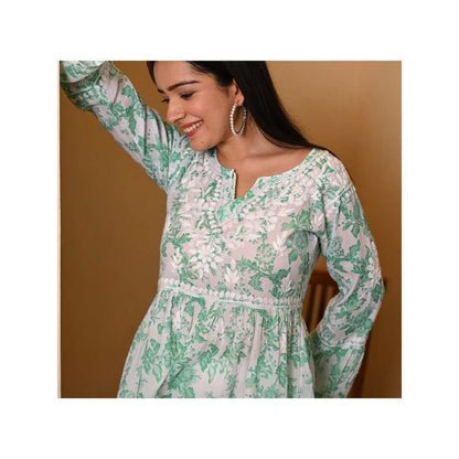 House Of Chikankari Fabiha Chikankari Mulmul Anarkali Short Kurta