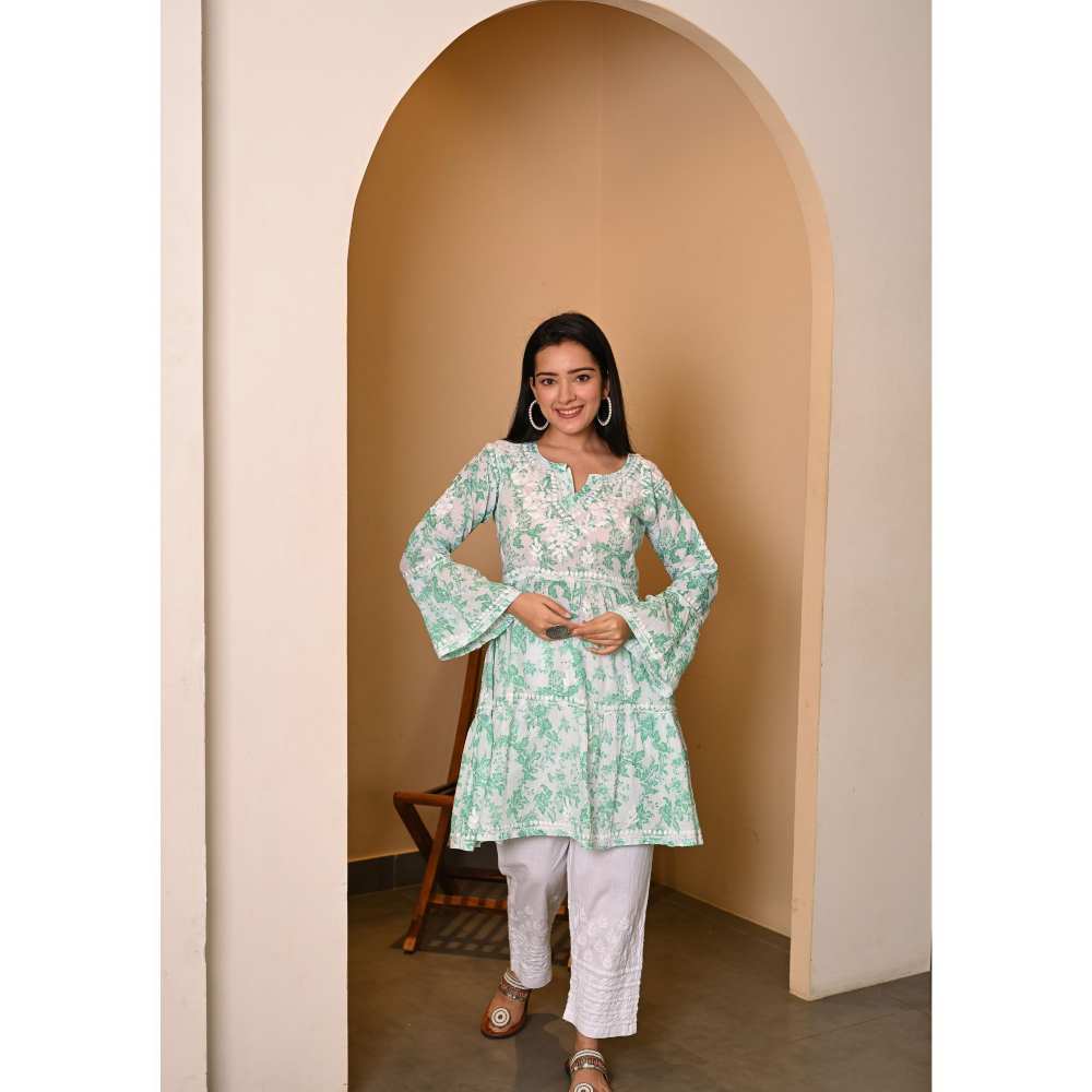 House Of Chikankari Fabiha Chikankari Mulmul Anarkali Short Kurta