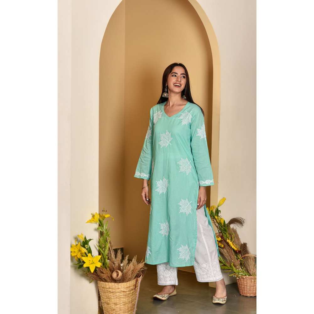 House Of Chikankari Adib Chikankari Cotton Straight Kurta