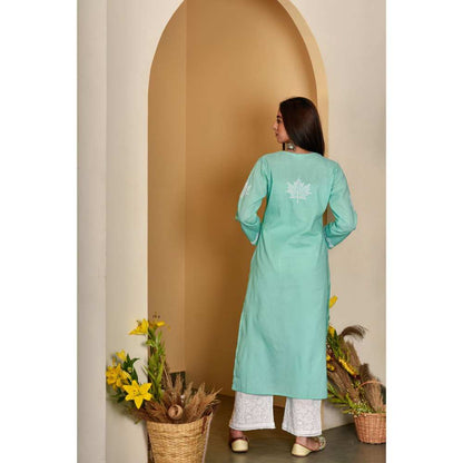 House Of Chikankari Adib Chikankari Cotton Straight Kurta
