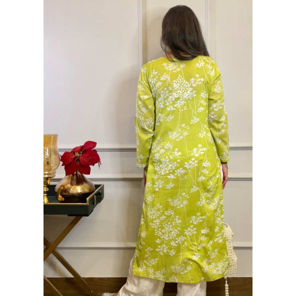 House Of Chikankari Zainab Chikankari Mulmul Straight Kurta