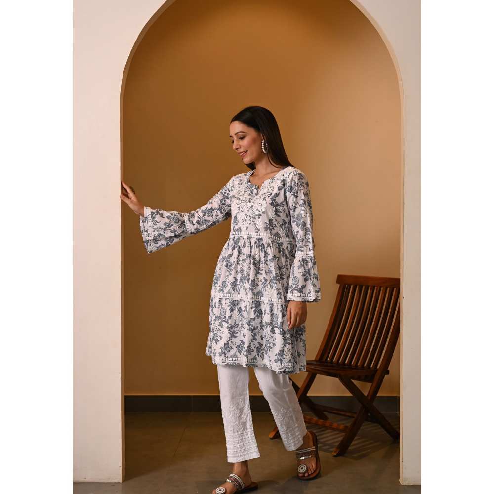 House Of Chikankari Fabiha Chikankari Mulmul Anarkali Short Kurta