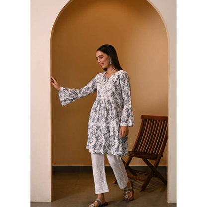 House Of Chikankari Fabiha Chikankari Mulmul Anarkali Short Kurta