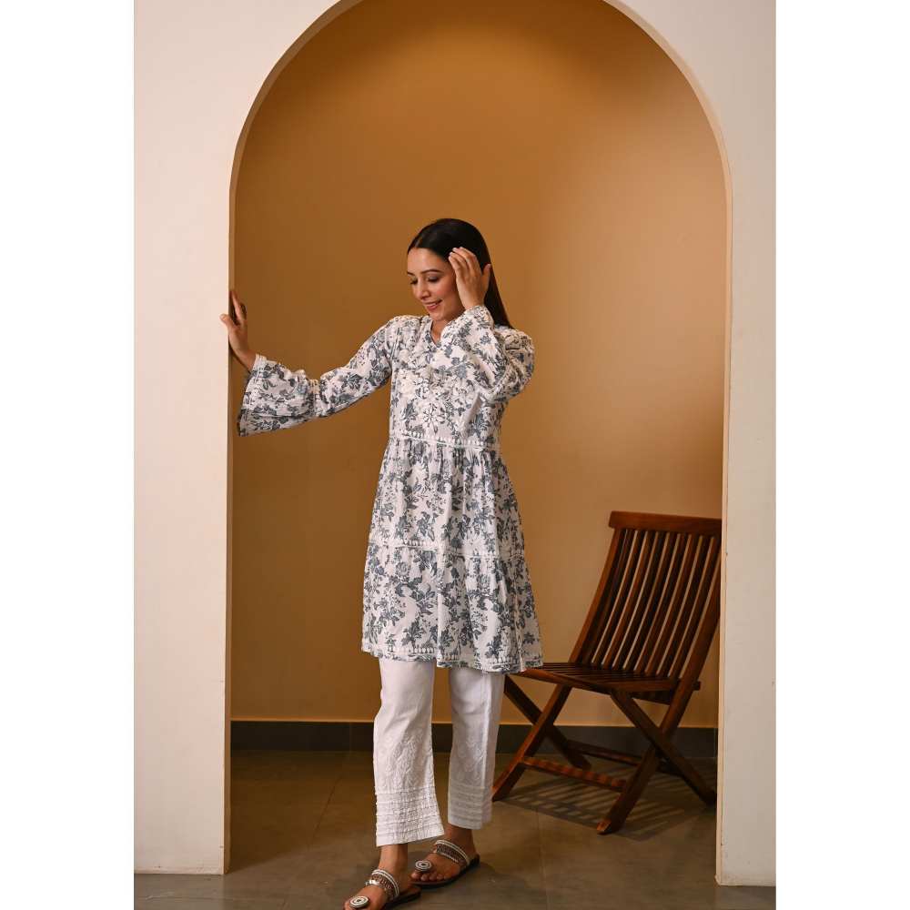House Of Chikankari Fabiha Chikankari Mulmul Anarkali Short Kurta