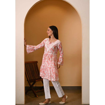 House Of Chikankari Fabiha Chikankari Mulmul Anarkali Short Kurta