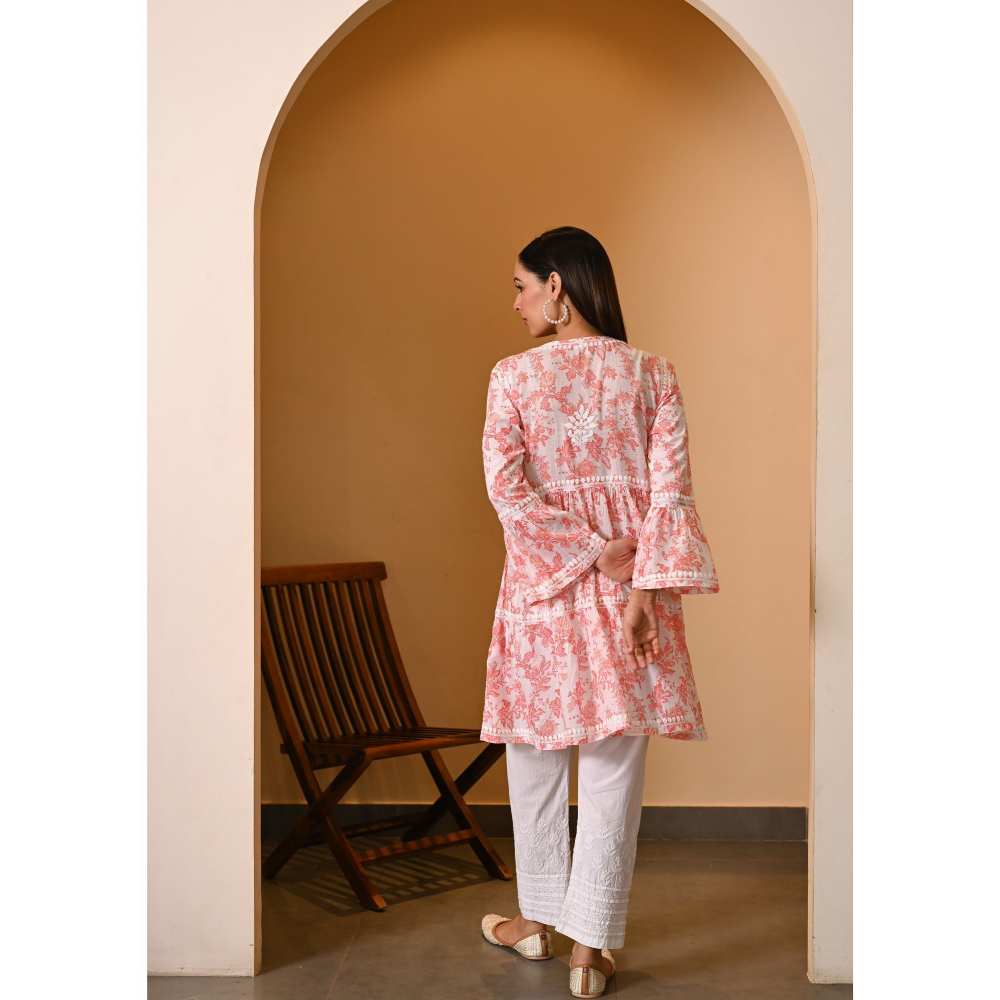 House Of Chikankari Fabiha Chikankari Mulmul Anarkali Short Kurta