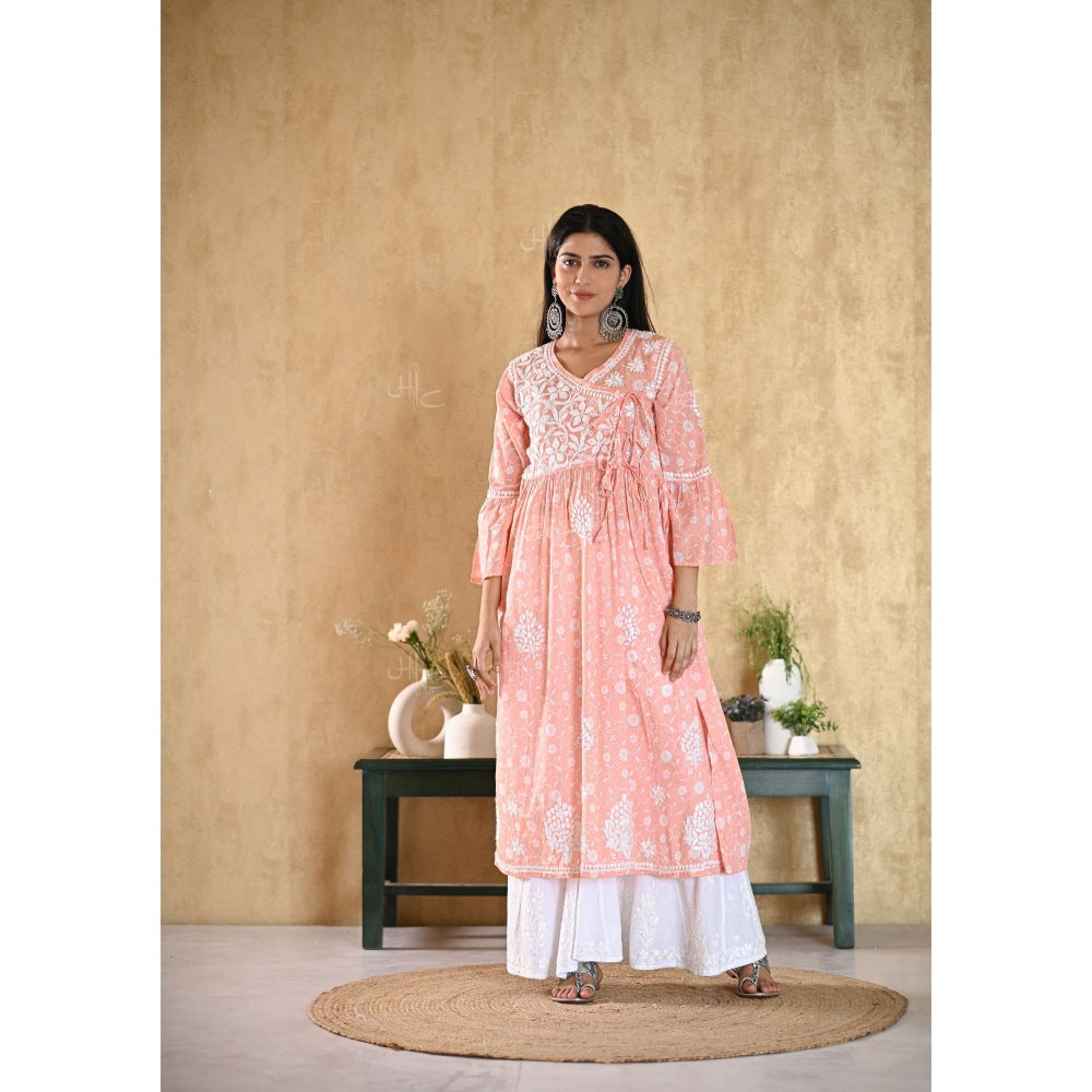 House Of Chikankari Nur Chikankari Mulmul Angrakha