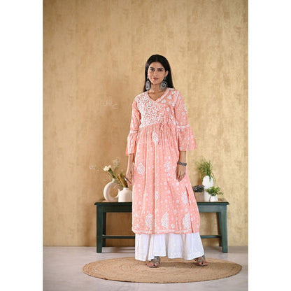 House Of Chikankari Nur Chikankari Mulmul Angrakha