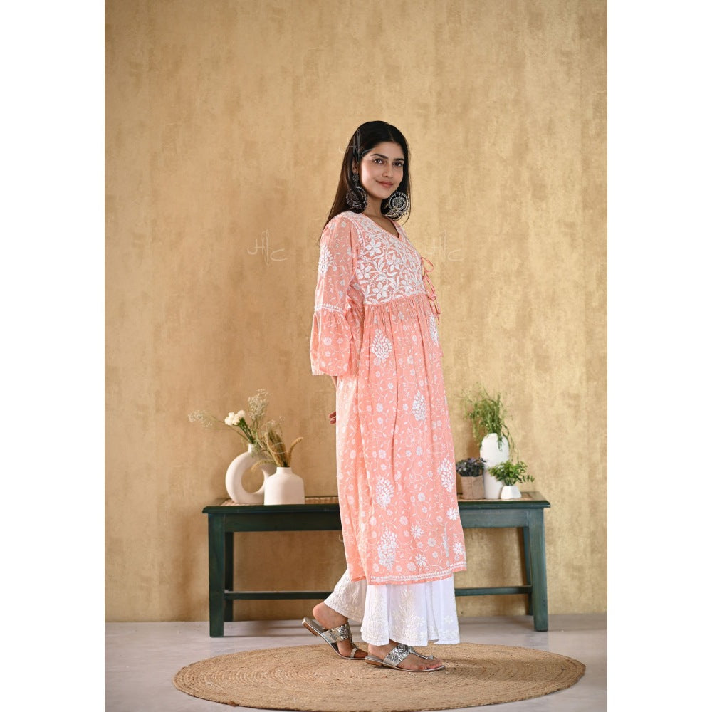 House Of Chikankari Nur Chikankari Mulmul Angrakha