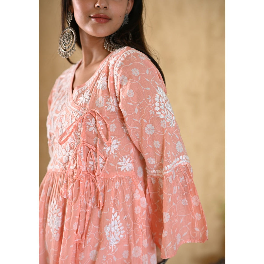 House Of Chikankari Nur Chikankari Mulmul Angrakha