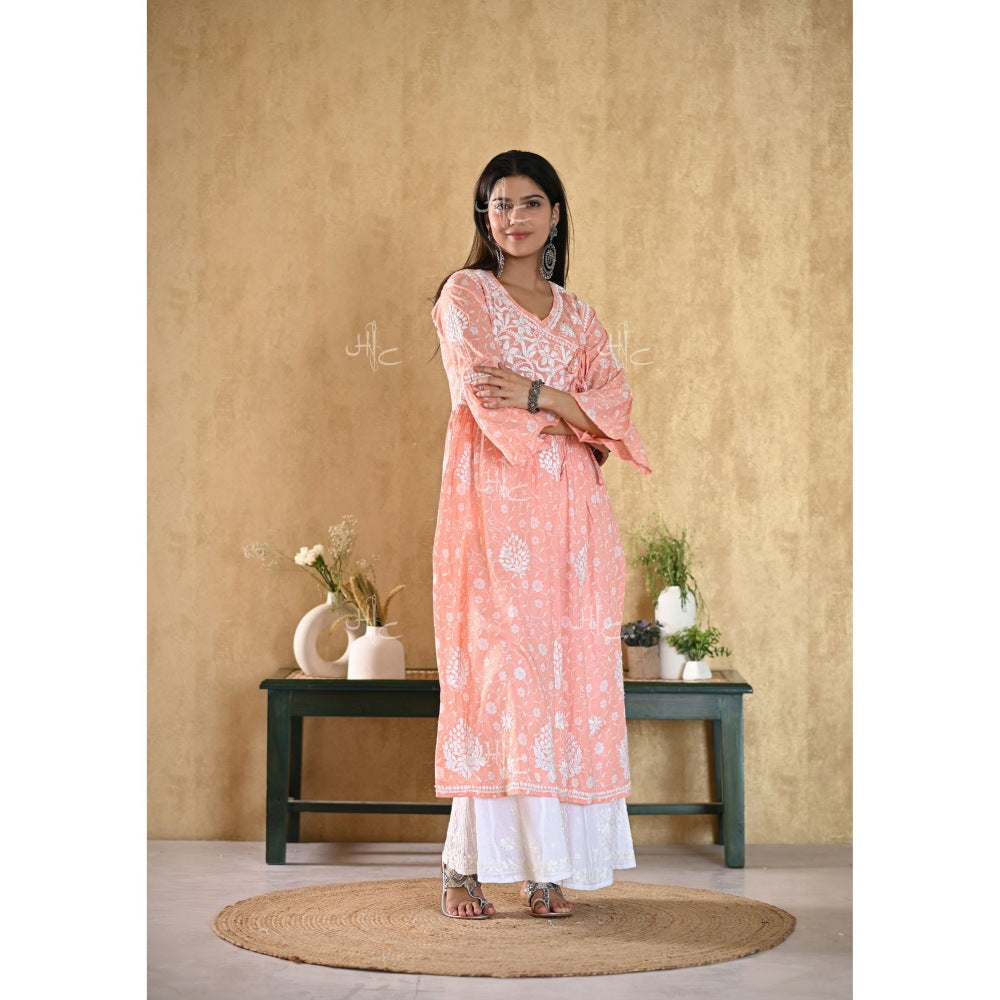 House Of Chikankari Nur Chikankari Mulmul Angrakha