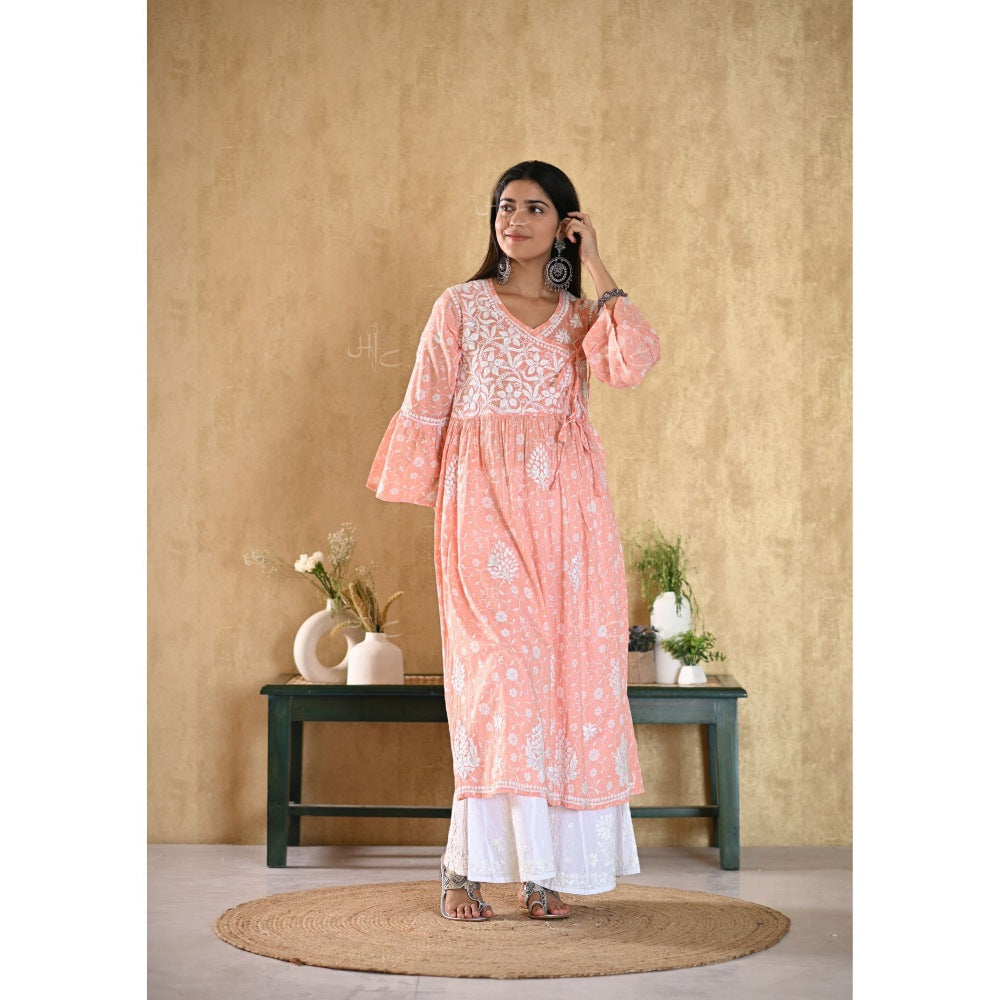 House Of Chikankari Nur Chikankari Mulmul Angrakha