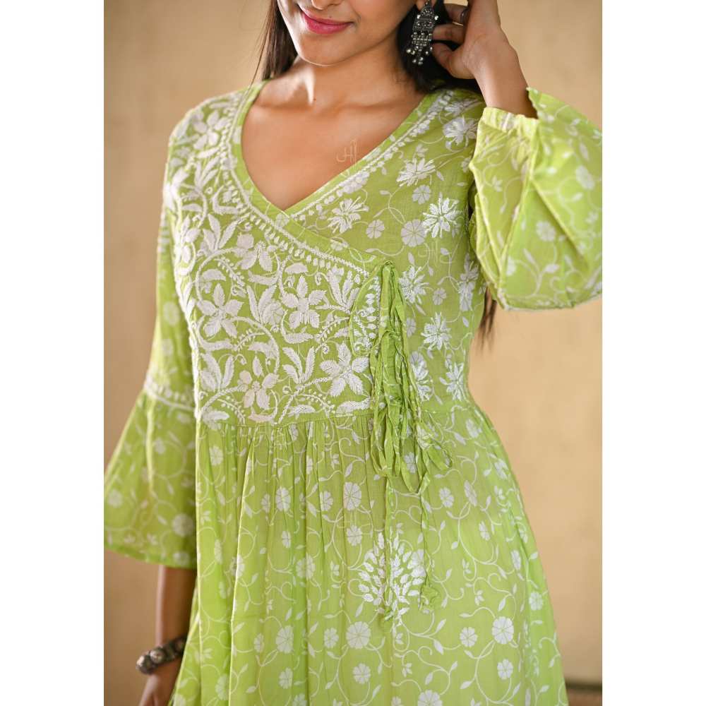 House Of Chikankari Nur Chikankari Mulmul Angrakha