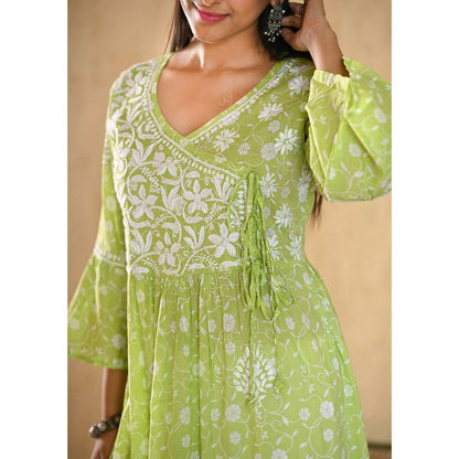 House Of Chikankari Nur Chikankari Mulmul Angrakha
