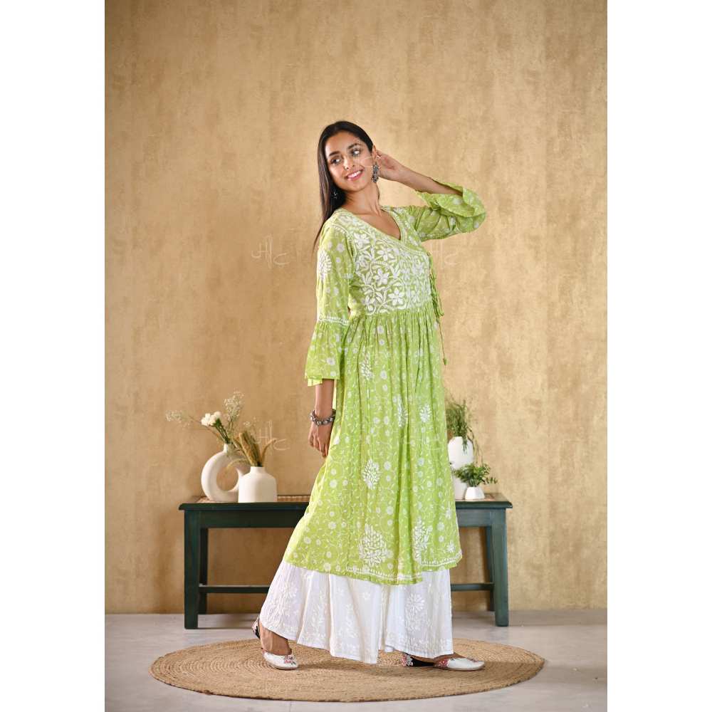 House Of Chikankari Nur Chikankari Mulmul Angrakha