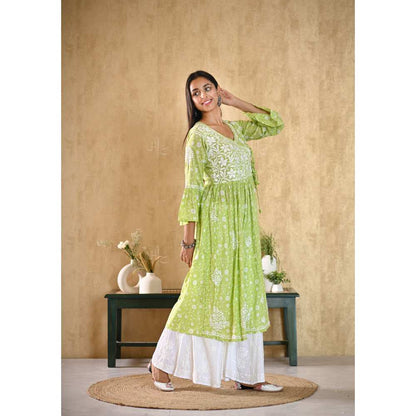 House Of Chikankari Nur Chikankari Mulmul Angrakha