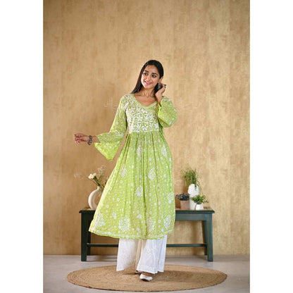 House Of Chikankari Nur Chikankari Mulmul Angrakha