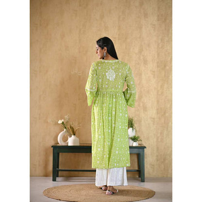 House Of Chikankari Nur Chikankari Mulmul Angrakha