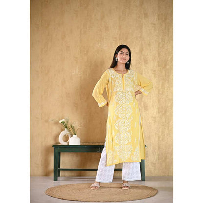 House Of Chikankari Inaya Chikankari Modal Straight Kurta
