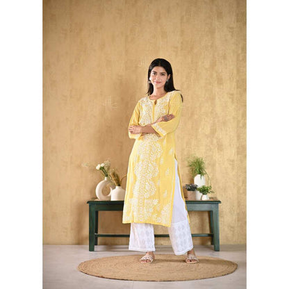 House Of Chikankari Inaya Chikankari Modal Straight Kurta