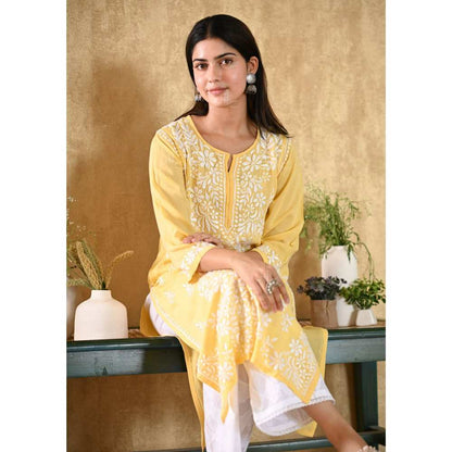 House Of Chikankari Inaya Chikankari Modal Straight Kurta
