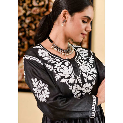 House Of Chikankari Masoom Chikankari Silk A-Line Kurta