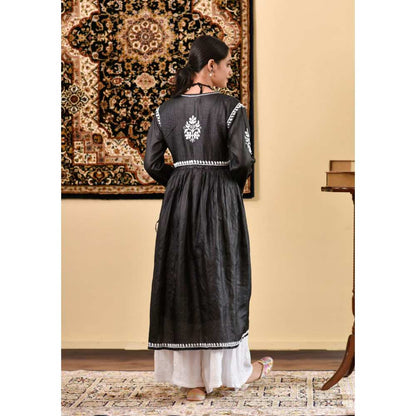 House Of Chikankari Masoom Chikankari Silk A-Line Kurta