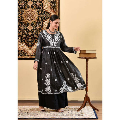 House Of Chikankari Masoom Chikankari Silk A-Line Kurta