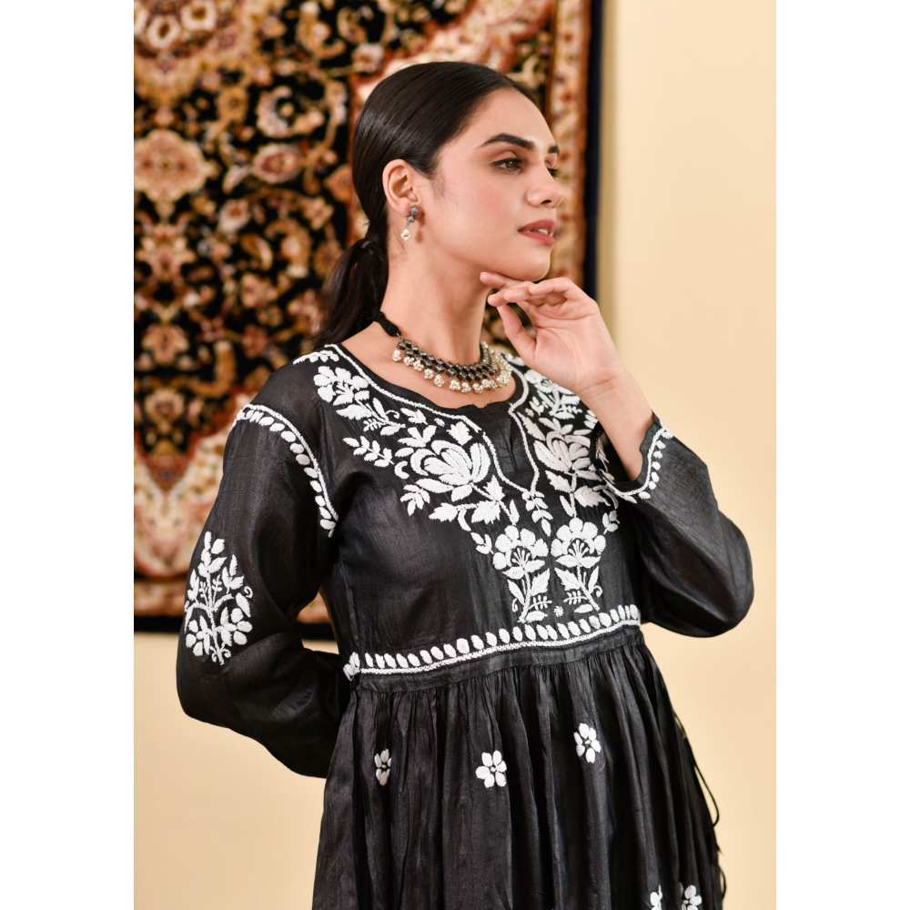 House Of Chikankari Masoom Chikankari Silk A-Line Kurta