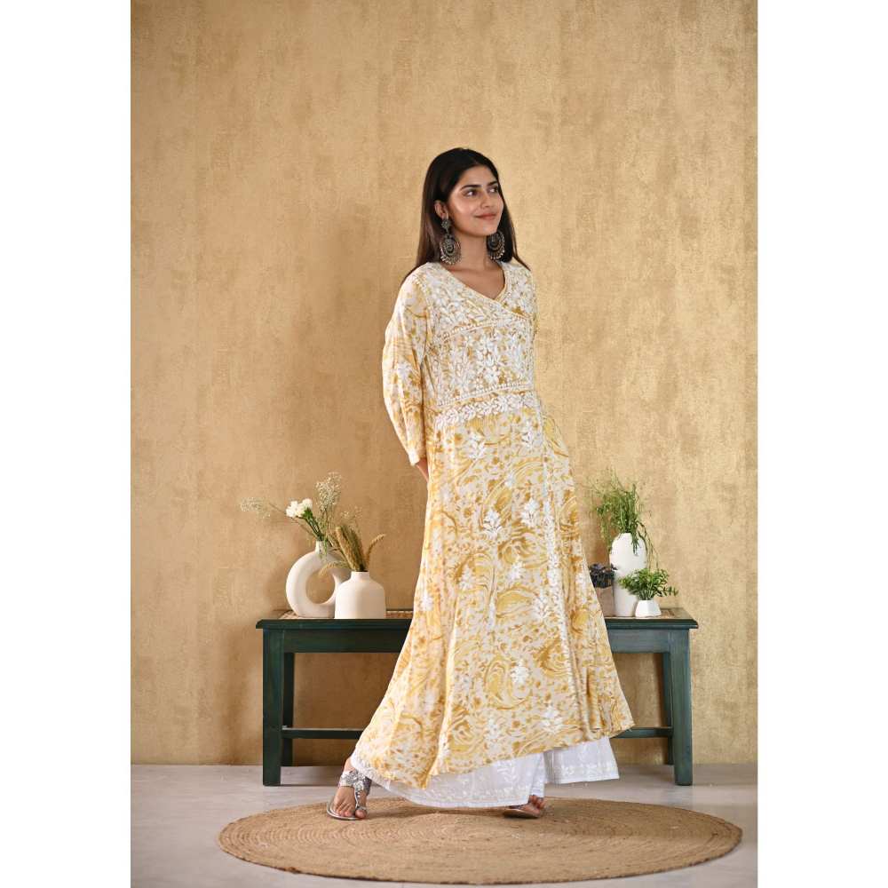 House Of Chikankari Sukoon Chikankari Modal Angrakha