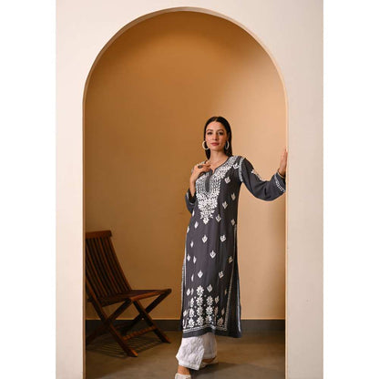 House Of Chikankari Eshal Chikankari Modal Straight Kurta
